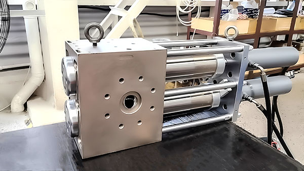 hydraulic screen changer for extruder